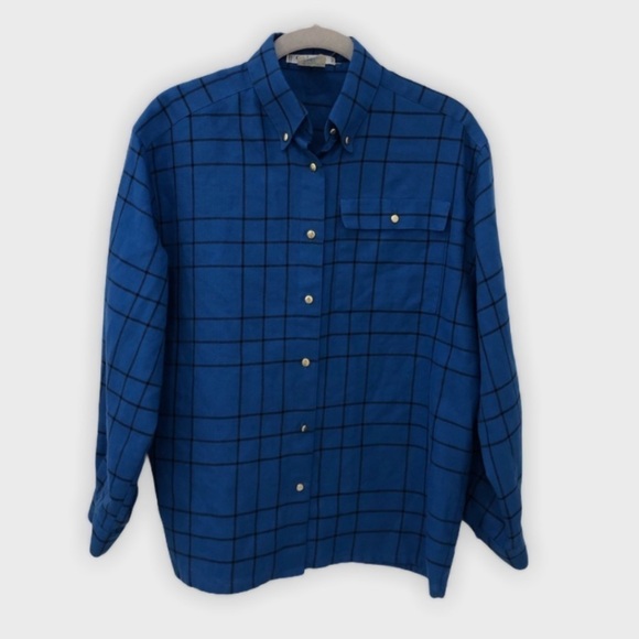 Vintage Guy laroche plaid button down top - Picture 1 of 4